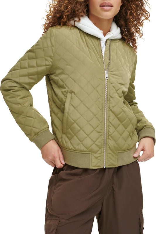 Levi's Women's Diamond Quilted Bomber Jacket for Style and Comfort
