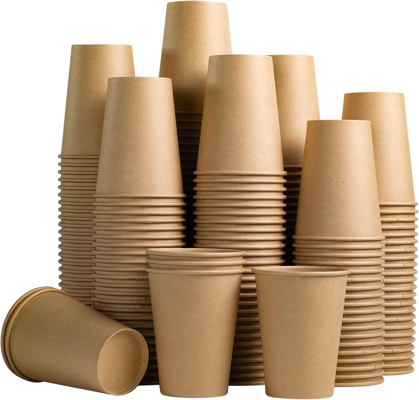 210 Pack 12 OZ Disposable Kraft Paper Coffee Cups for All Needs