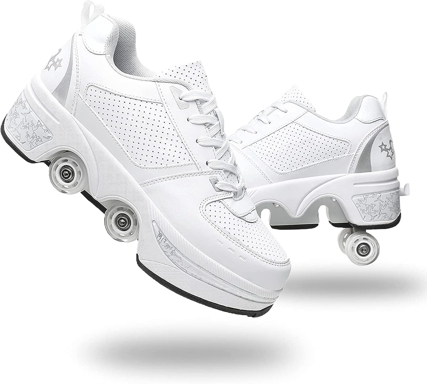 Double-Row Deform Wheel Automatic Walking Shoes for Skating Fun