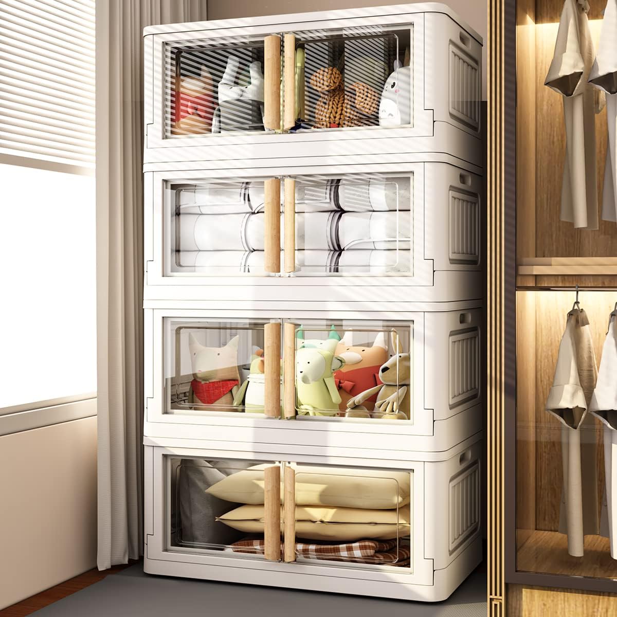 Storage Bins with Lids for Home and Office Organization