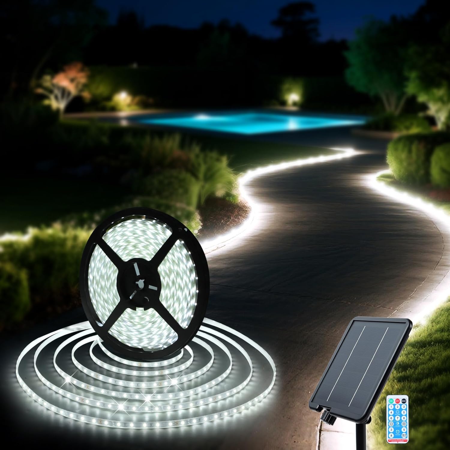 Solar LED Strip Lights Outdoor Waterproof for Garden and Pool