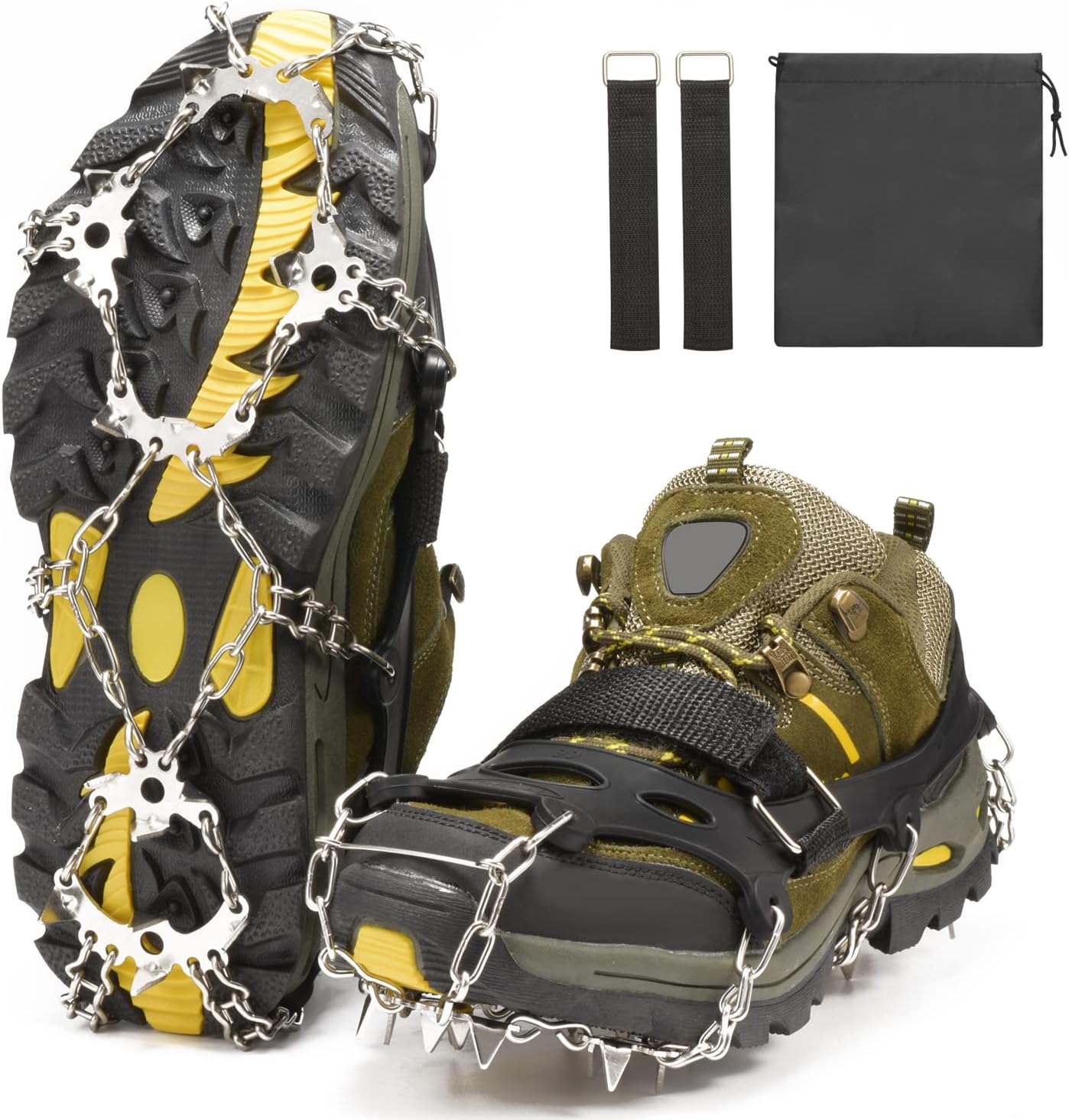 19-Spike Ice Grips for Hiking & Jogging