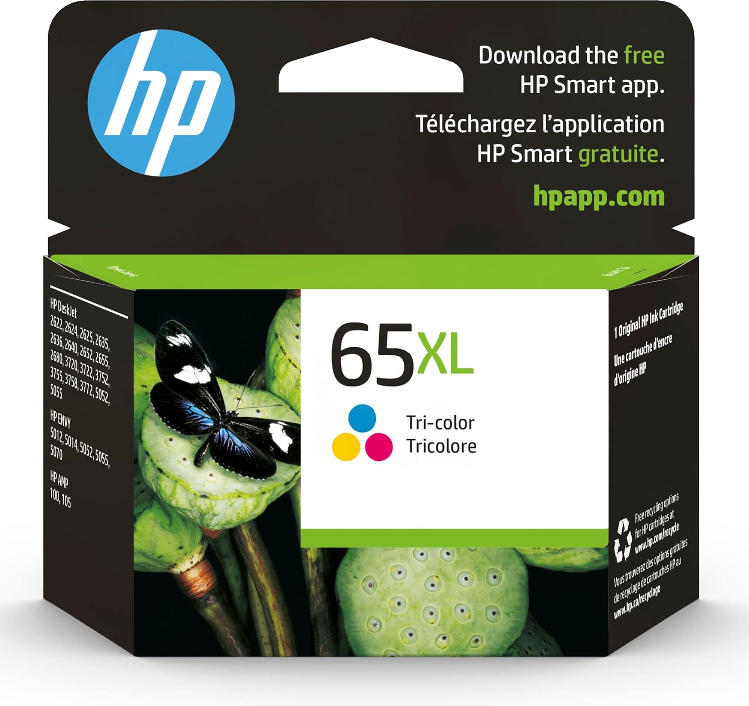 Vibrant HP 65XL Tri-color Ink | Instant Ink Compatible