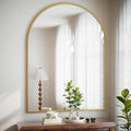 Arched Bathroom Mirror 36x48 in Gold - Wall Mounted Vanity Mirror