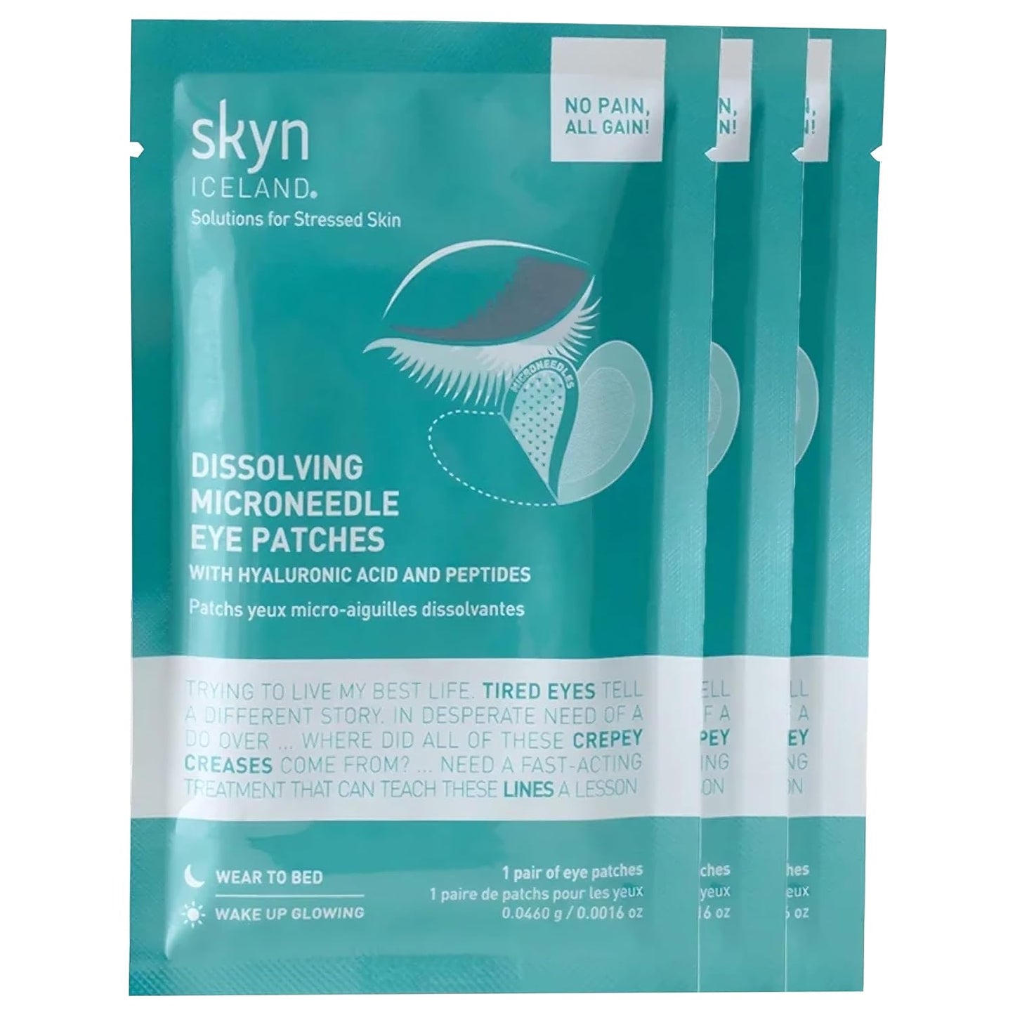 Dissolving Microneedle Under Eye Patches for Fine Lines