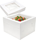 30 Pack Cake Boxes 12x12x8 in White with Window - Party Ready