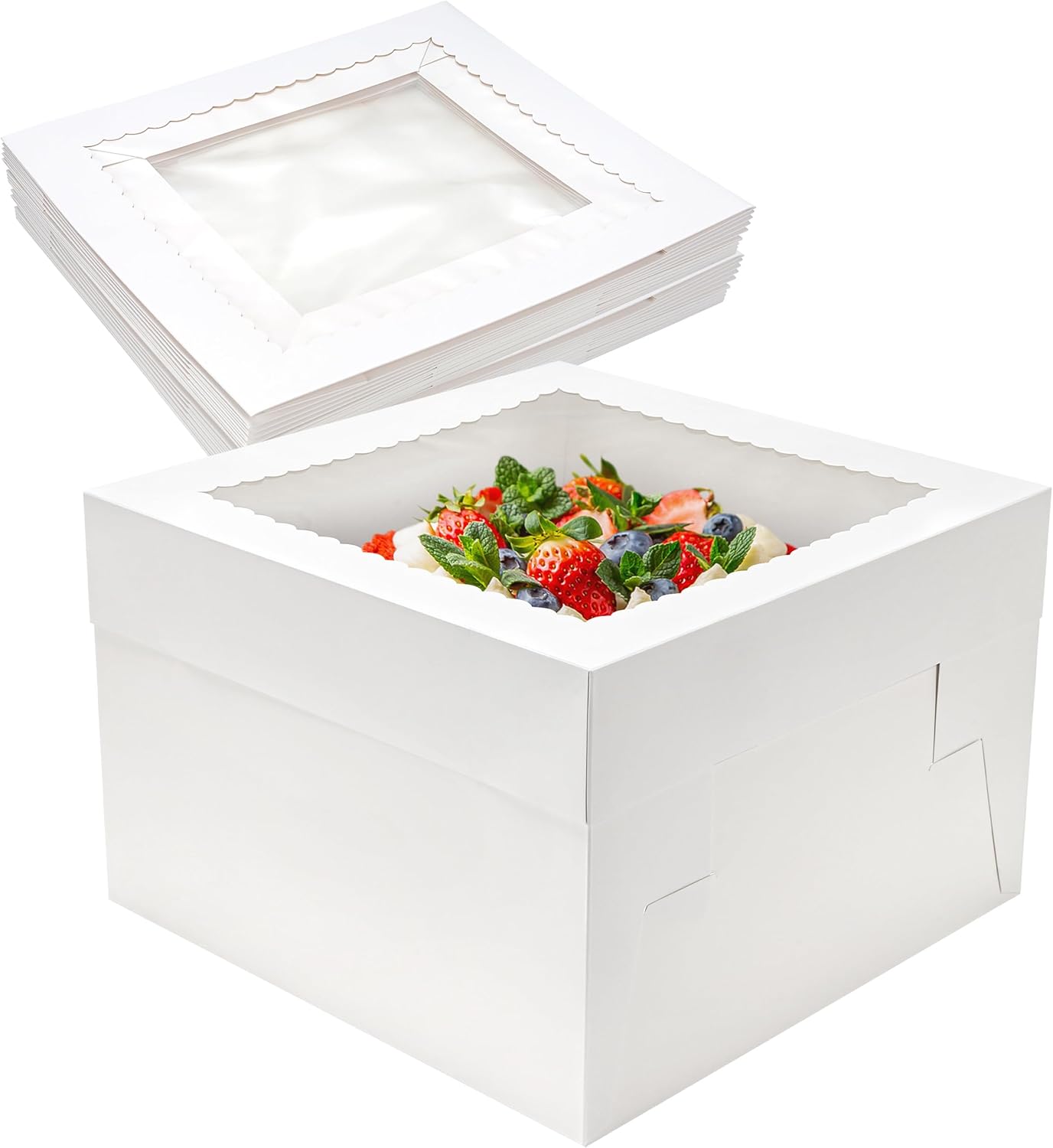 30 Pack Cake Boxes for Weddings and Parties - 12x12x8 Inch