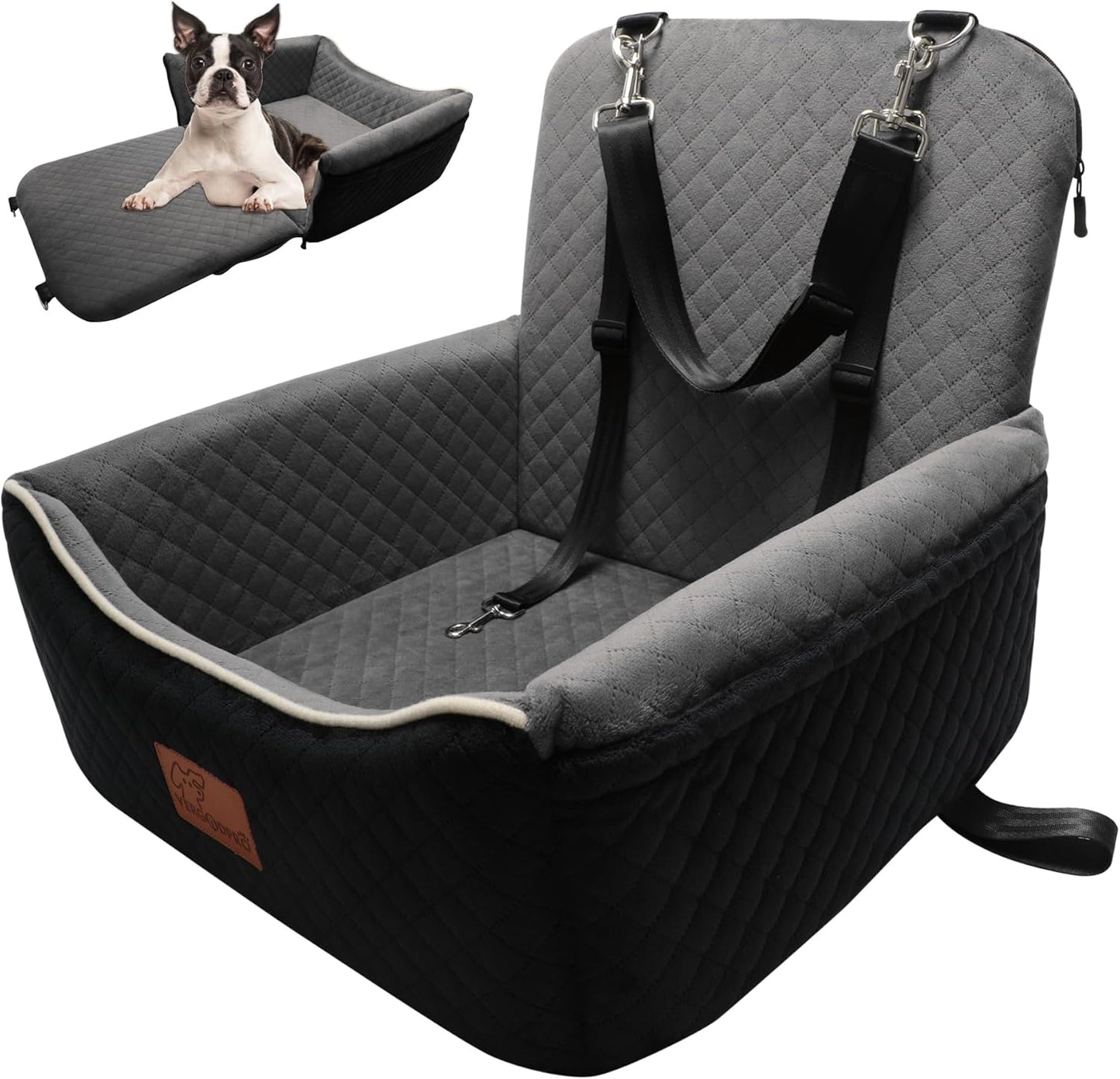 Dog Car Seat Bed 2 in 1 for Small/Medium Dogs up to 35 lbs