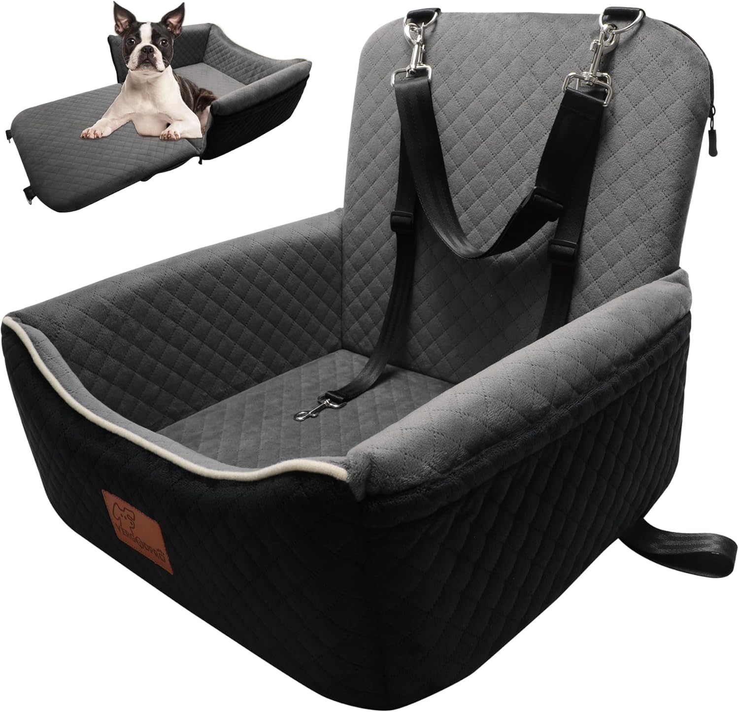 Dog Car Seat Bed 2 in 1 for Small/Medium Dogs up to 35 lbs