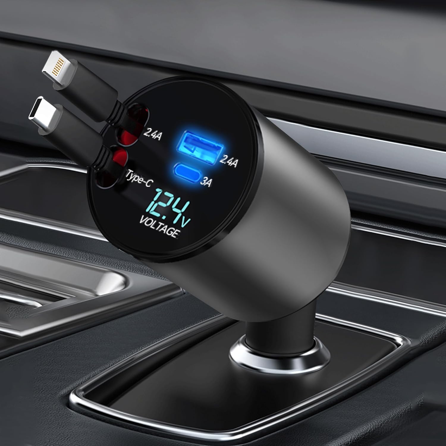 Ultra-Fast 100W Car Charger for iPhone & Type C