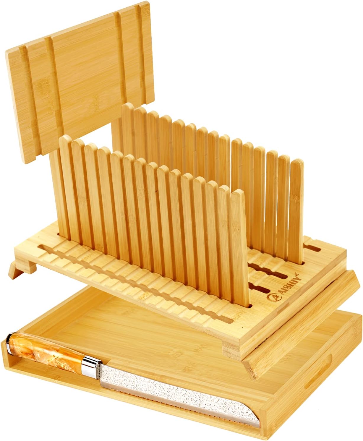 AISHIY 2024 Bread Slicer - Custom Slice Widths, Mess-Free Cutting, Perfect for Baked Goods