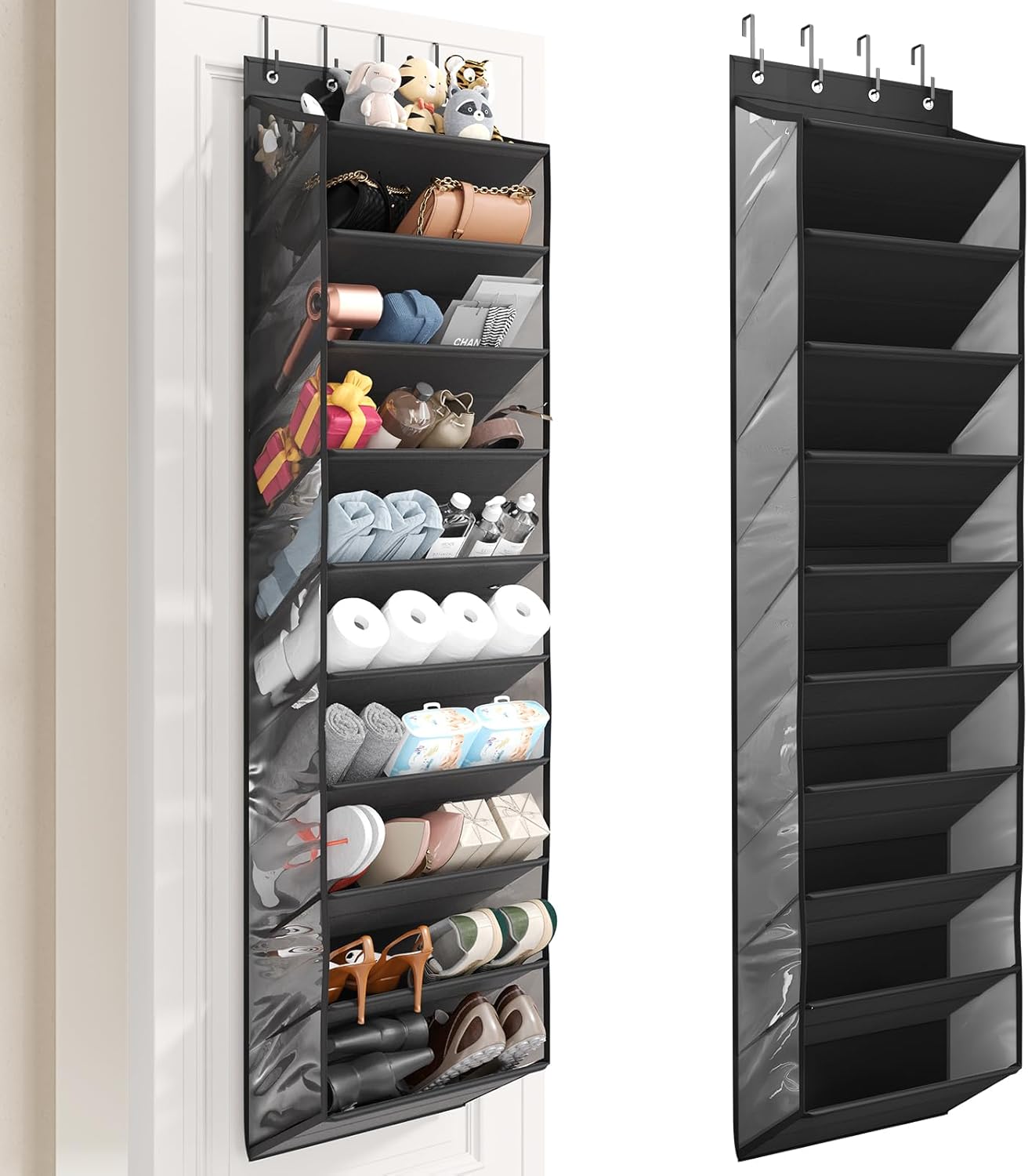 Over the Door Shoe Organizer with 10 Tier Deep Pockets for Shoes