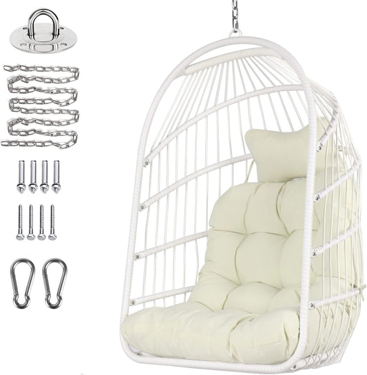 Chihee Egg Chair Foldable Wicker Rattan Swing for Indoor Outdoor