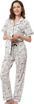 100% Cotton Pajamas for Women Sets 2 Pieces - Soft Breathable PJs skin