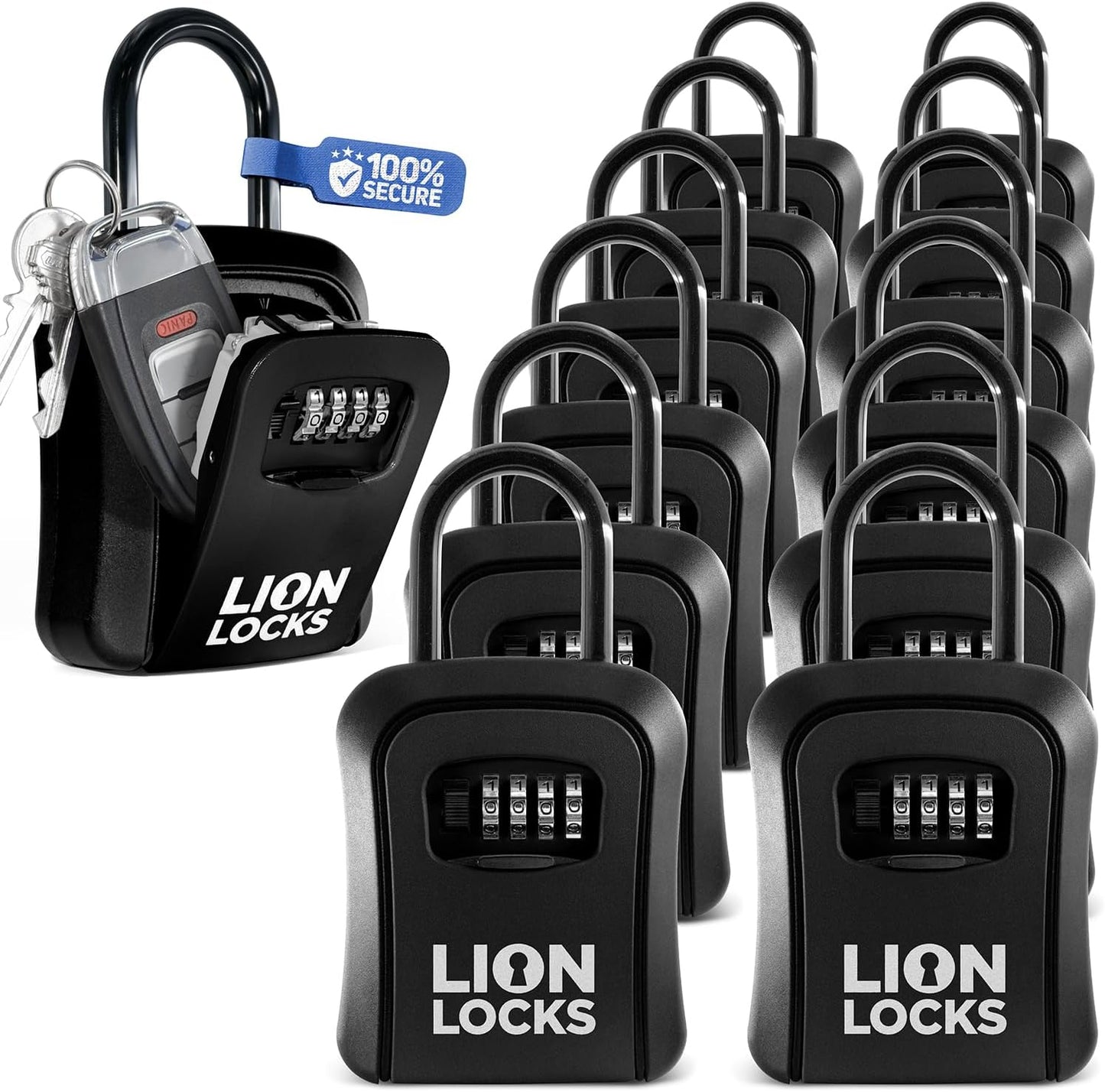 Key Lock Box for Keys with Code - Secure 4 Digit Lockbox