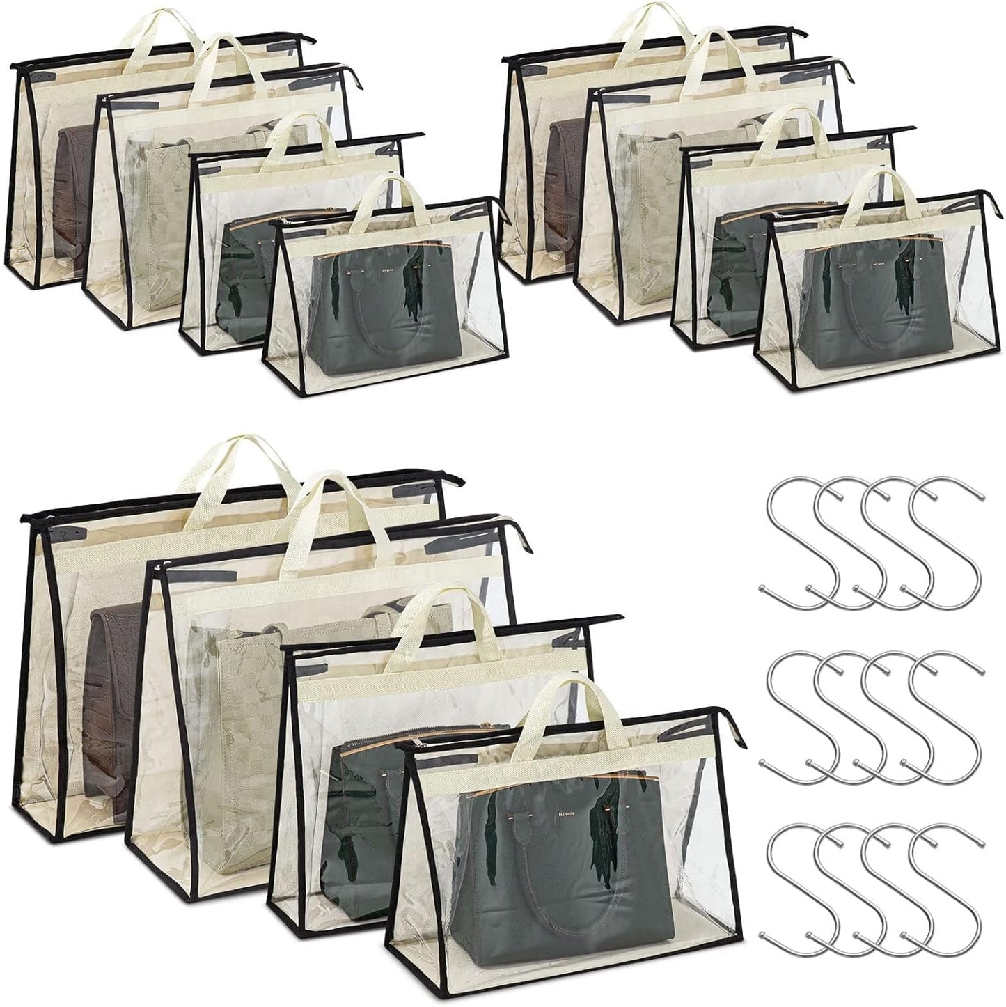Interesse 12 Packs Dust Bags for Handbags - Clear Storage Solution