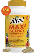Alive! Max3 Potency Multivitamin 180 Tablets - High B-Vitamin Support