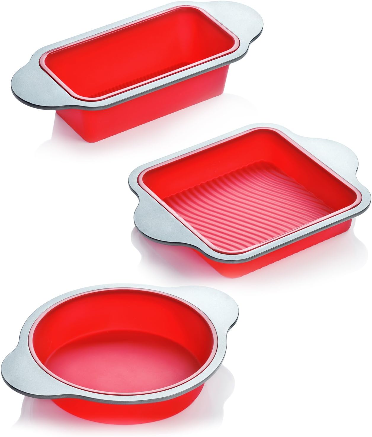 Boxiki Kitchen Silicone Baking Pans Set for Perfect Cakes