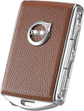 Zinc Alloy Frame Leather Surface Car Key Fob Cover for Volvo XC90 XC60