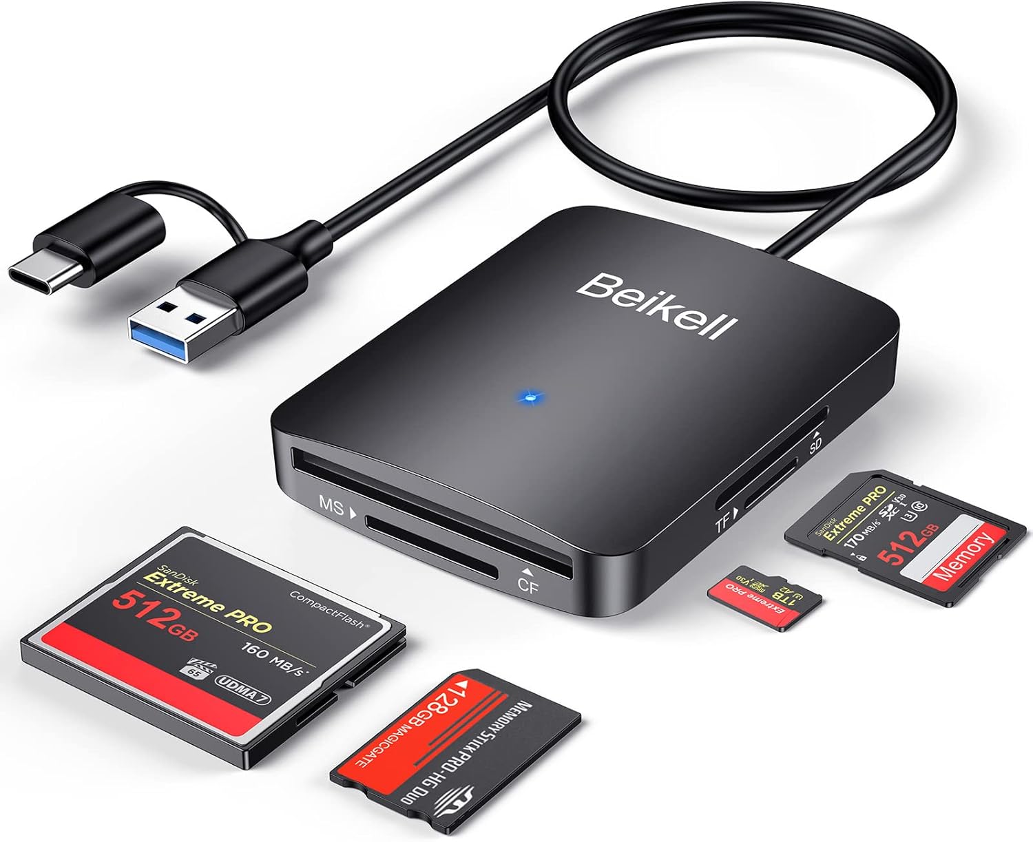Beikell Dual Connector SD Card Reader - Expand Storage Easily!