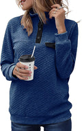 Quilted Pattern Lightweight Zipper Sweatshirt Women - Casual Comfort 1