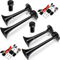 12V 150 dB Loud Air Horn Kit 2 Pack - Dual Trumpet Train Horns