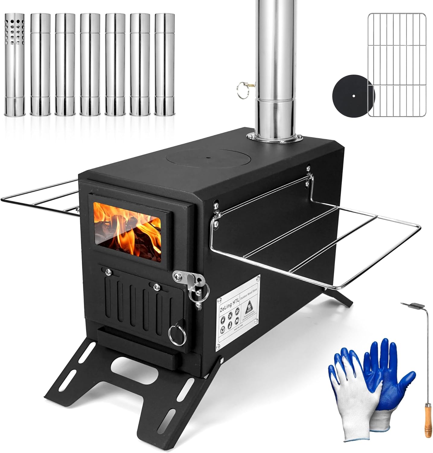 Portable Wood Burning Tent Stove - Durable Stainless Steel - ZeLing HTL
