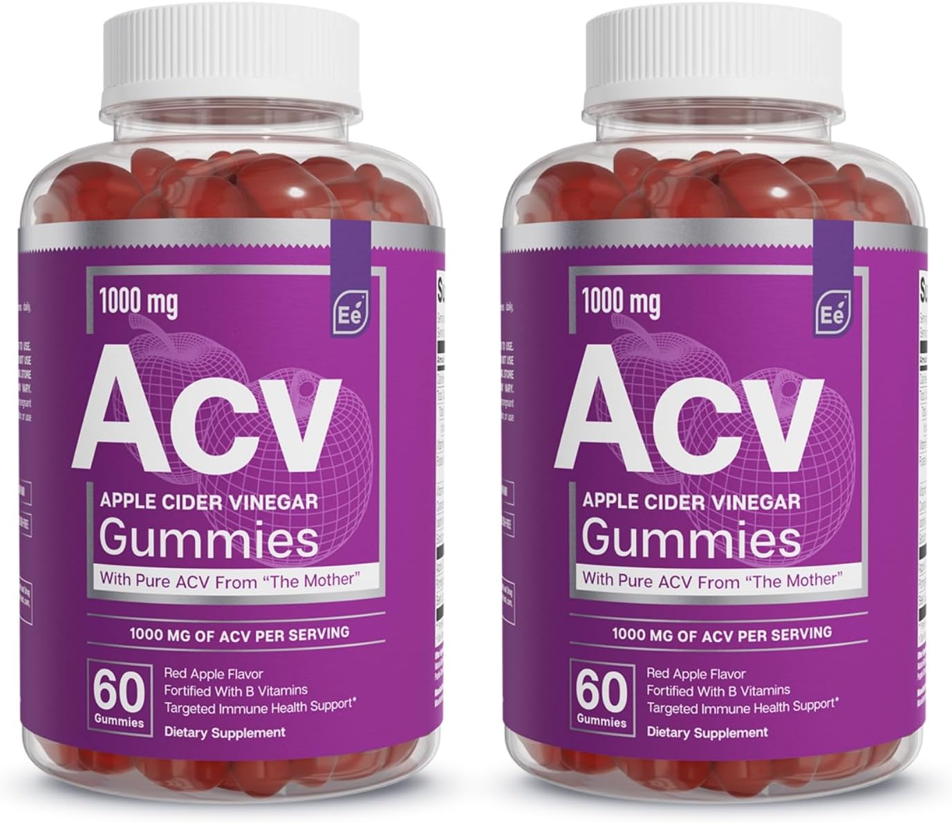 Vegan ACV Gummies with Folic Acid - 2 Pack