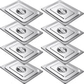 8 Pack Stainless Steel Hotel Pan Lids for Catering and Buffets