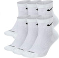 NIKE Plus Cushion Socks (6-Pair) Ankle White - Cushioned Comfort