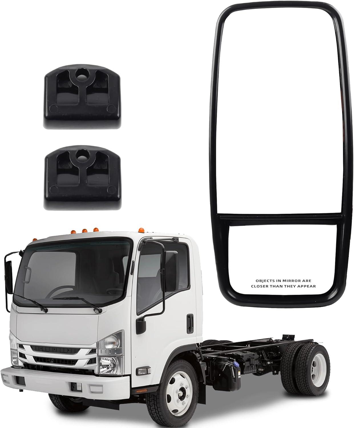 Dasbecan Driver Side Mirror for 2008-2023 ISUZU NPR Series