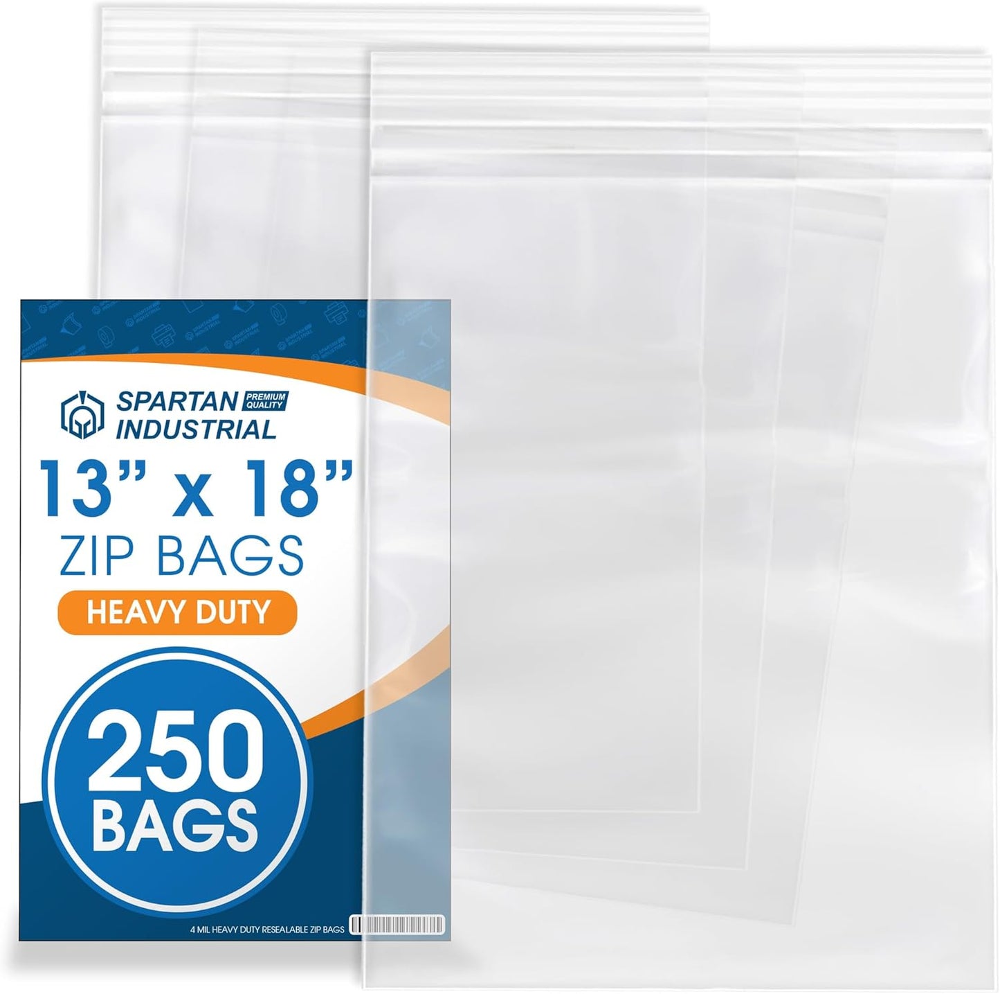 Spartan Industrial 13 X 18 Clear Reclosable Zip Plastic Bags