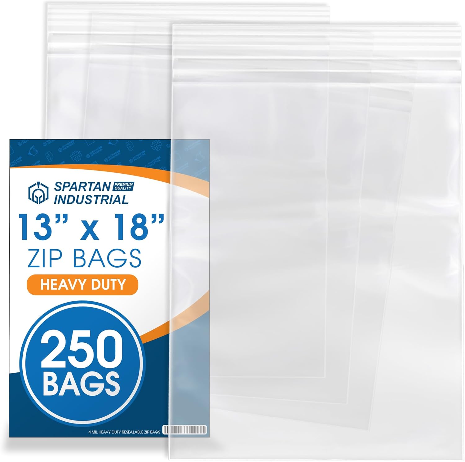 Spartan Industrial 13 X 18 Clear Reclosable Zip Plastic Bags