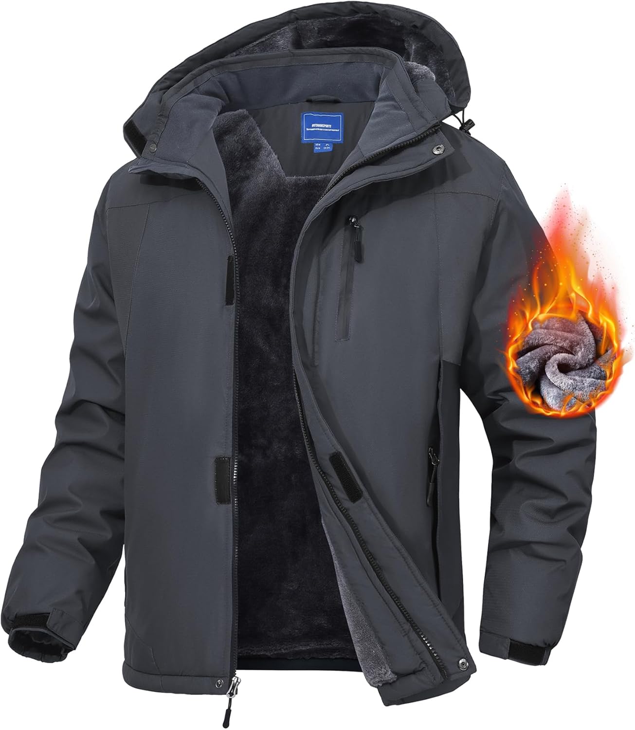 Men's Mountain Ski Jacket Waterproof Fleece Liner for Winter