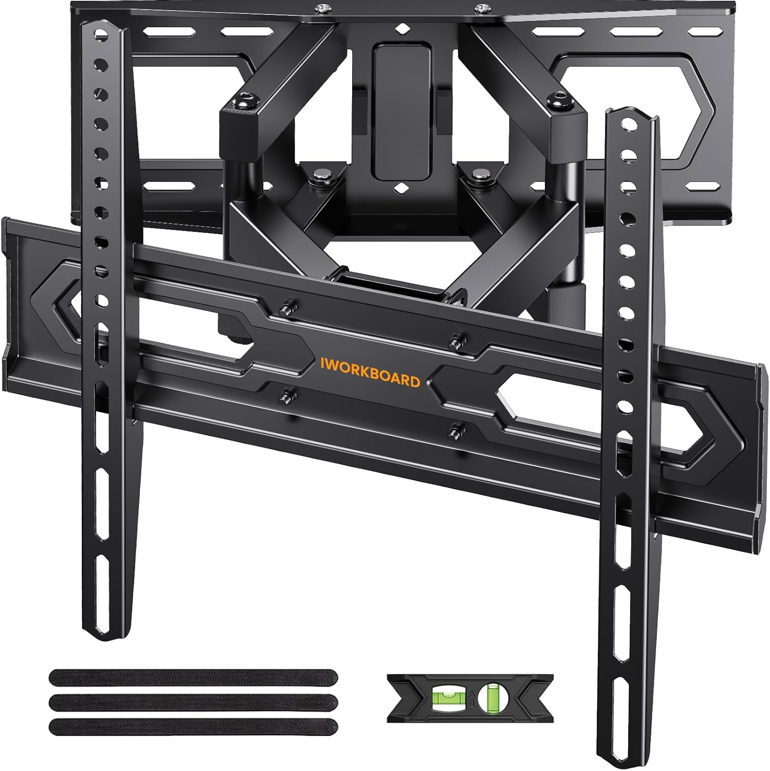Full Motion 32-65 TV Wall Mount - Dual Arm Tilt Swivel - Max VESA 400x400mm