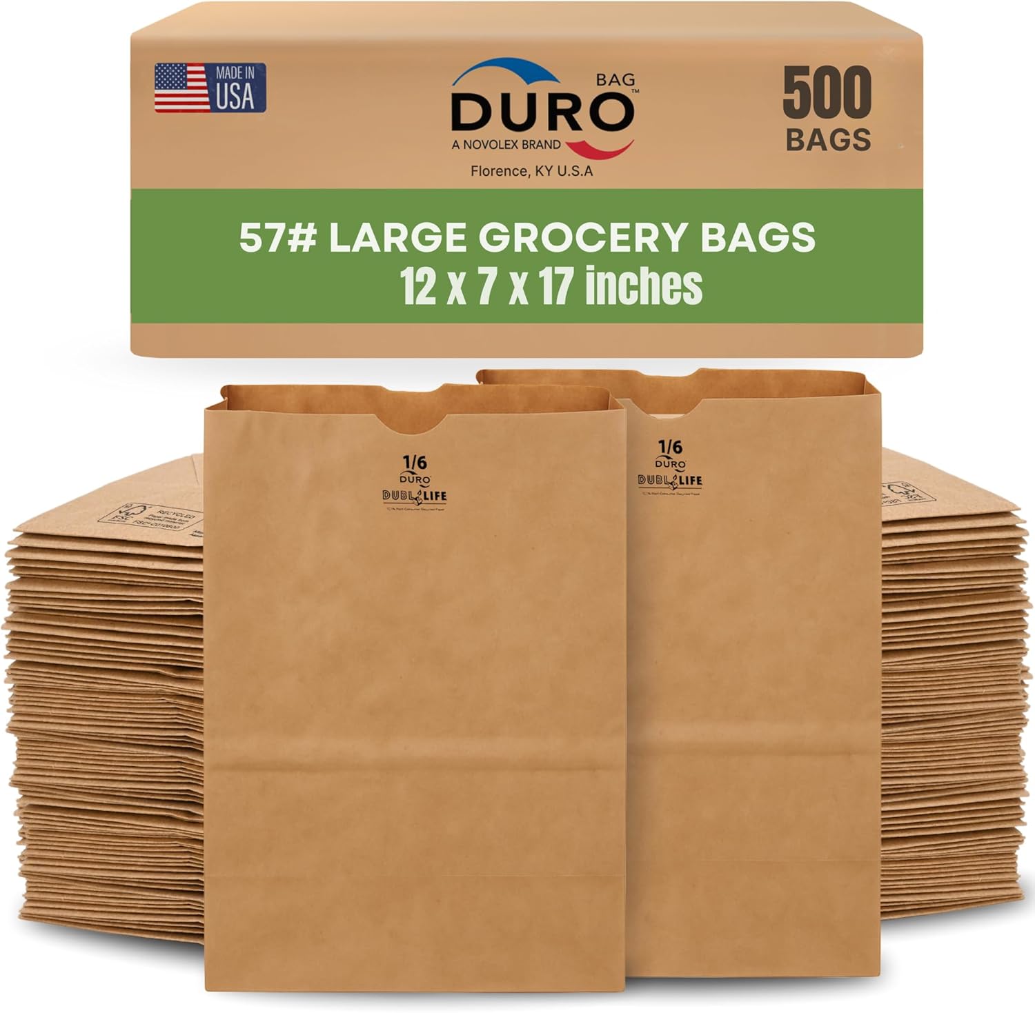 Heavy-Duty Brown Paper Grocery Bags for Shopping & Take-Out