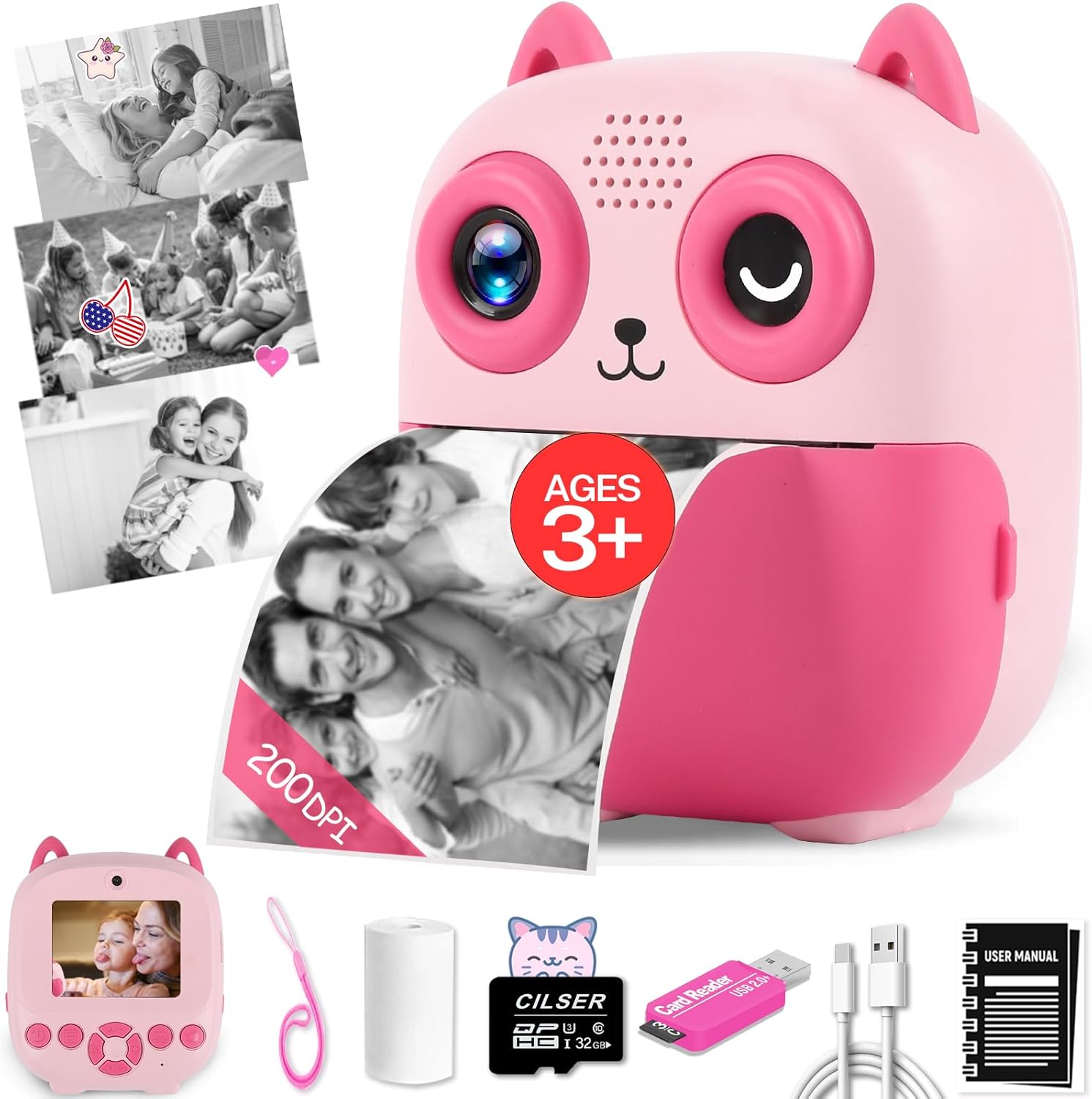 CILSER Kids Instant Print Camera - Capture Joy Instantly!