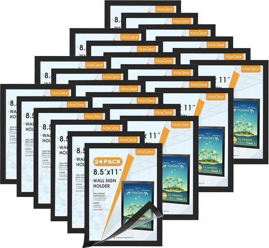 MaxGear Wall Mount Sign Holder 8.5 x 11 for Home Office Use