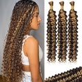 12A P4/27 Ombre Brown Blonde Human Braiding Hair 14in - Deep Wave