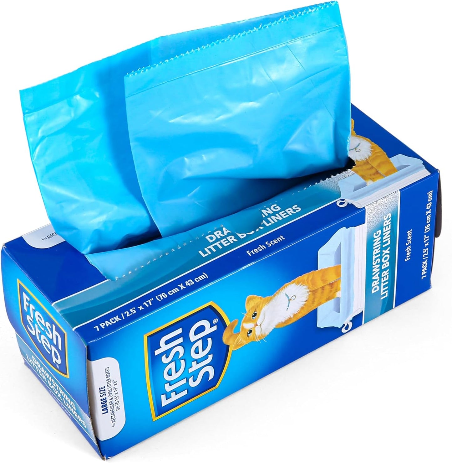 Fresh Step Large Drawstring Cat Litter Liners, 7ct - Clean Home for All Cats