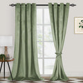 Sage Green Velvet Curtains 108 in Long - Blackout Thermal Panels