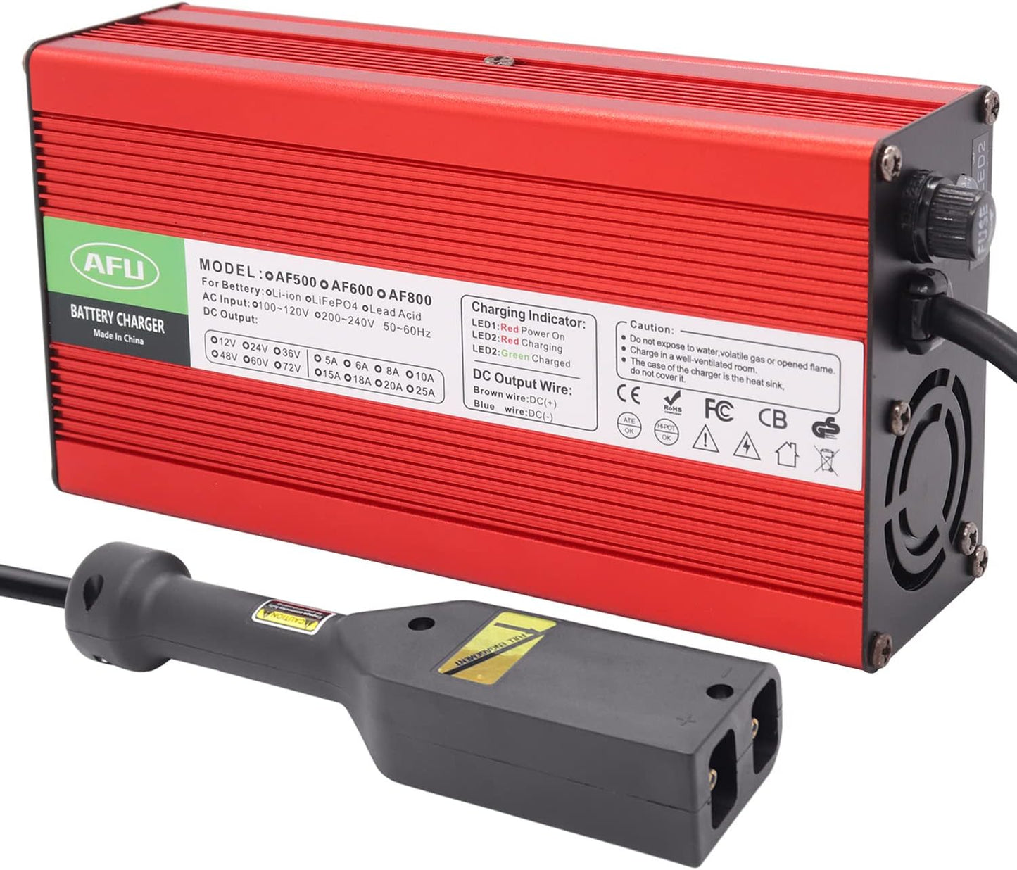 Fast Charging Red Aluminium Golf Cart Charger