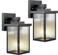 2 Pack Outdoor Wall Lights - Matte Black IP65 Porch Sconces