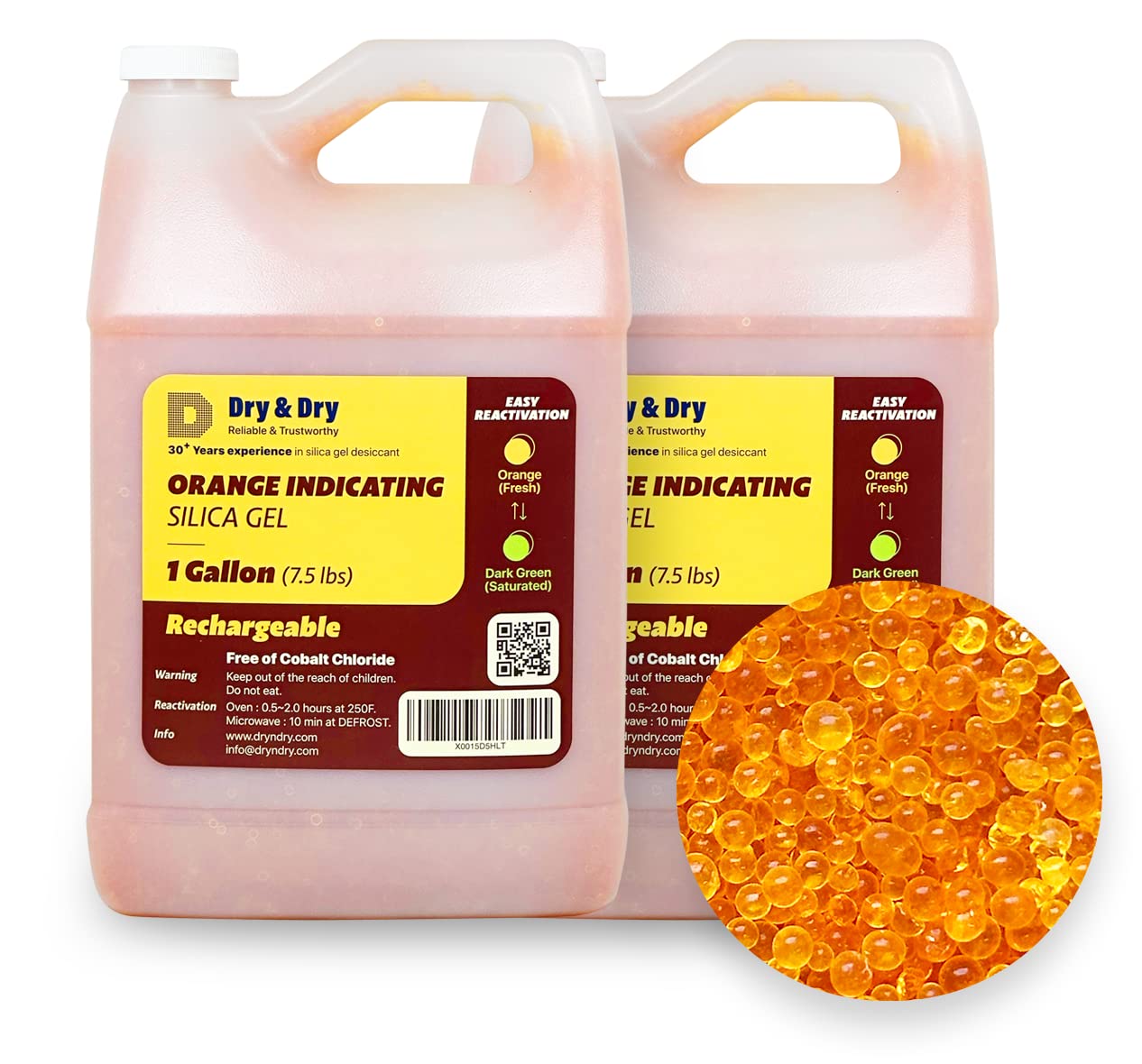 Premium Orange Indicating Silica Gel Beads for Moisture Control