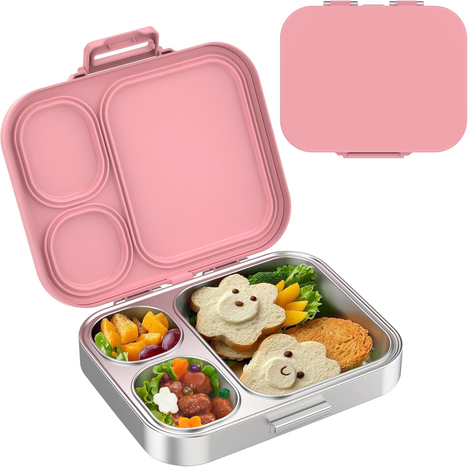 Stainless Steel Lunch Box with 3 Compartments for Easy Meals