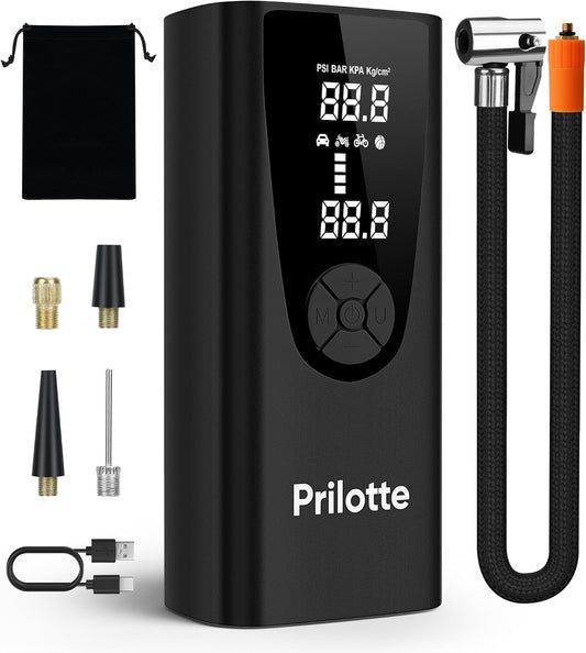 Prilotte Portable Air Compressor - 150 PSI Fast Inflation for Any Vehicle