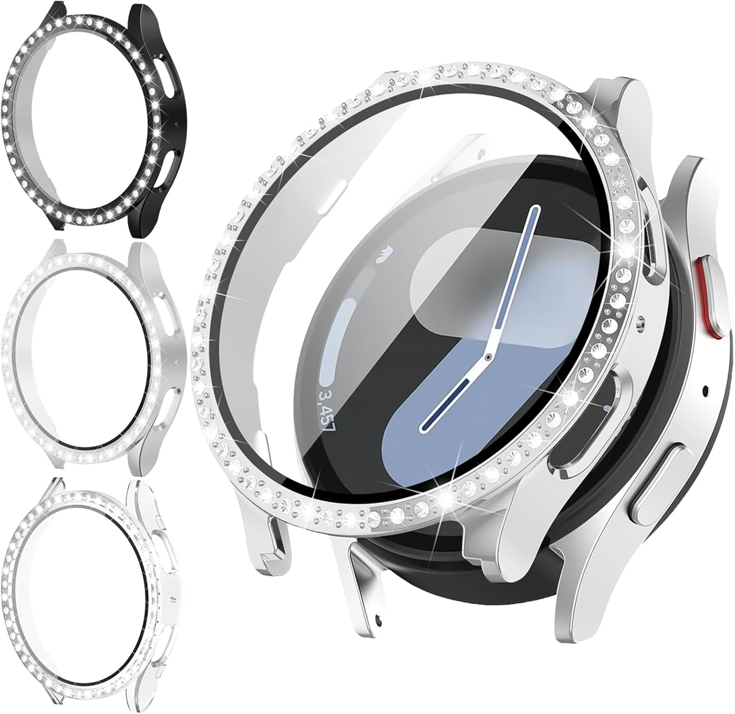 Myapulua 3 Pack Diamond Crystal Case for Galaxy Watch 7