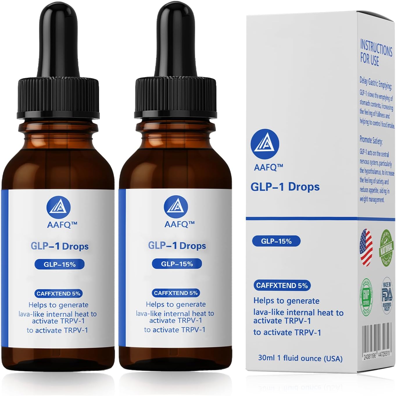 2 Pack Glp-1 Supplement Drops for Appetite & Weight Control