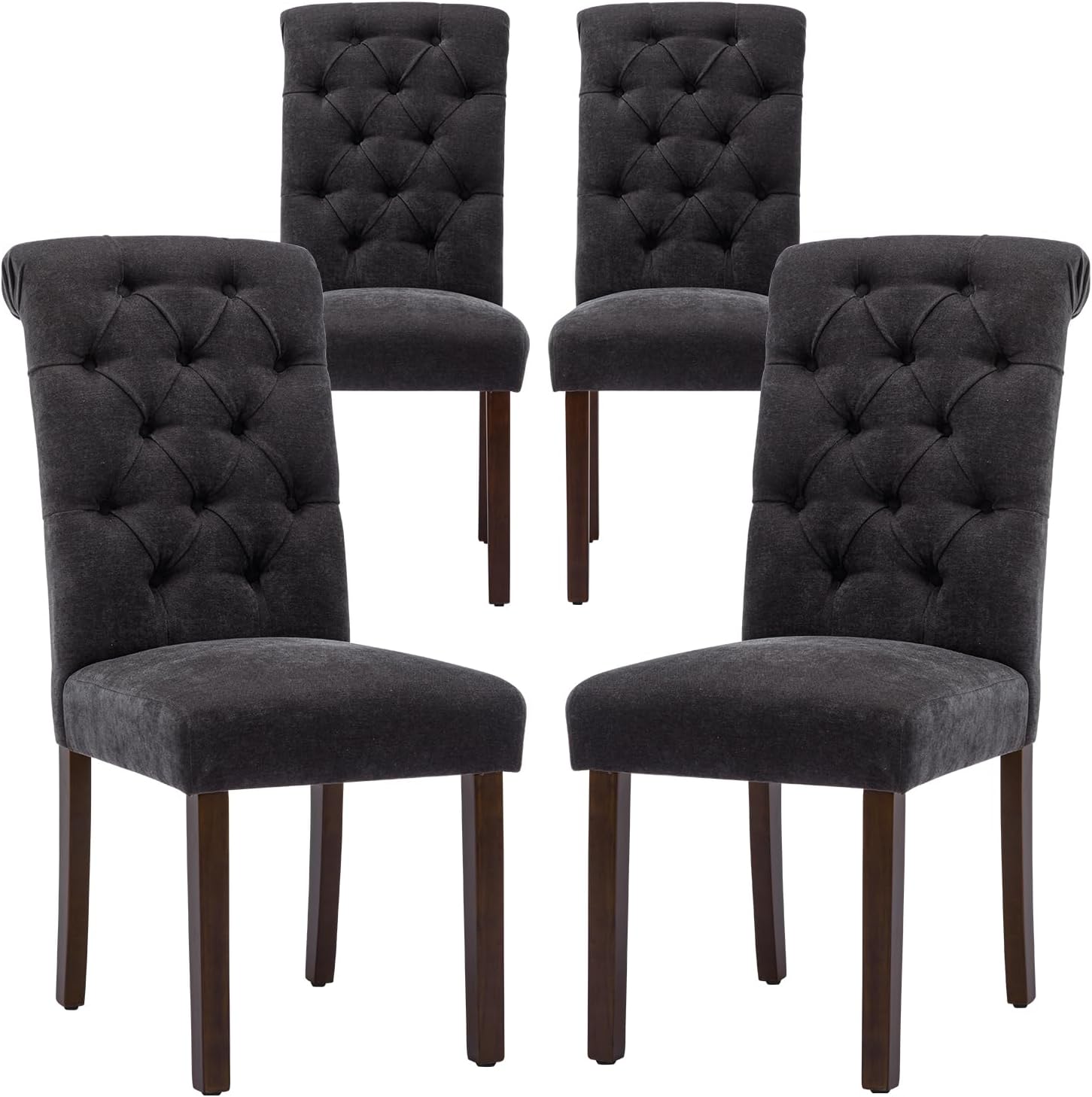 COLAMY Button Tufted Dining Chairs Set of 4 for Modern Homes