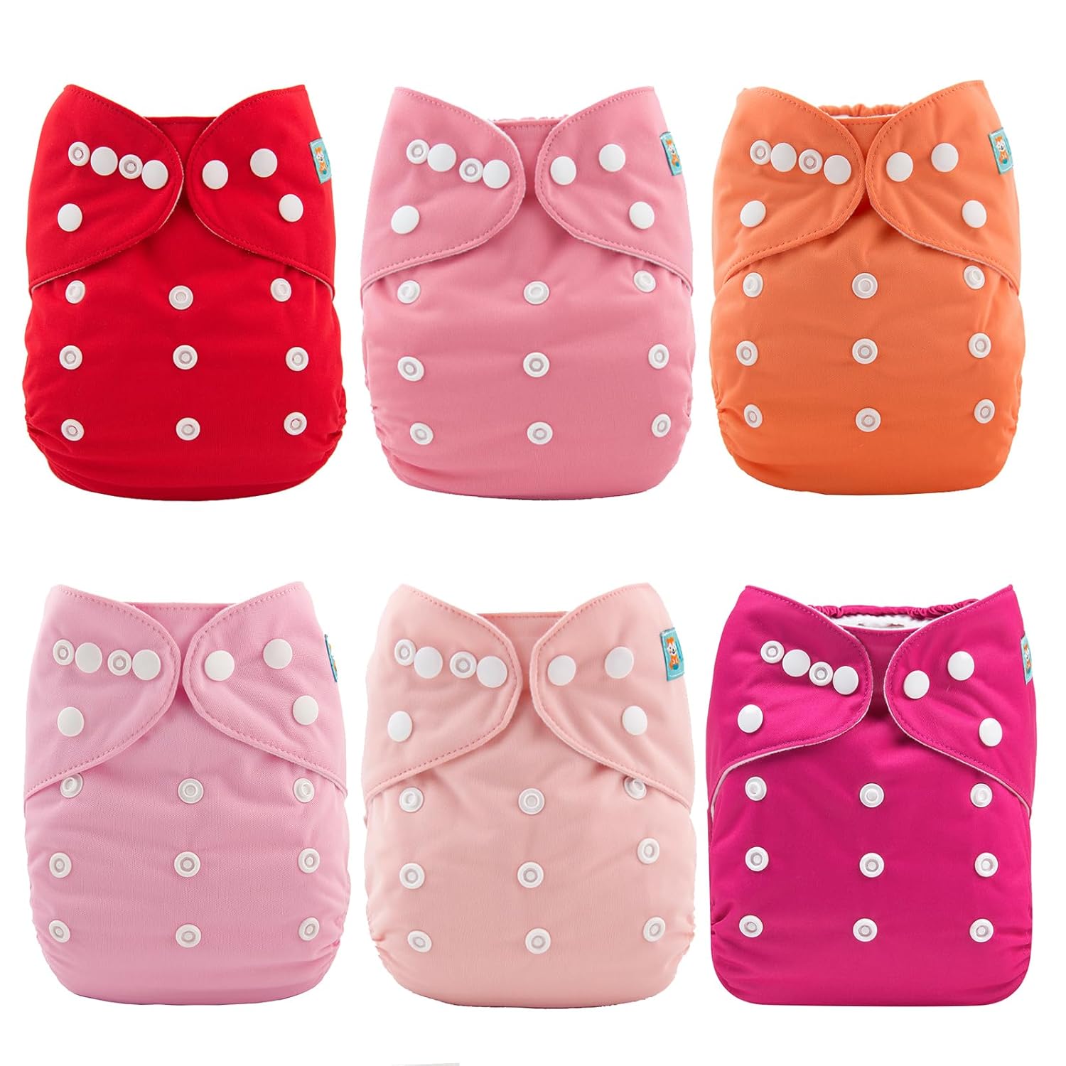 ALVABABY 6 Pack Cloth Diapers with 12 Inserts for Babies